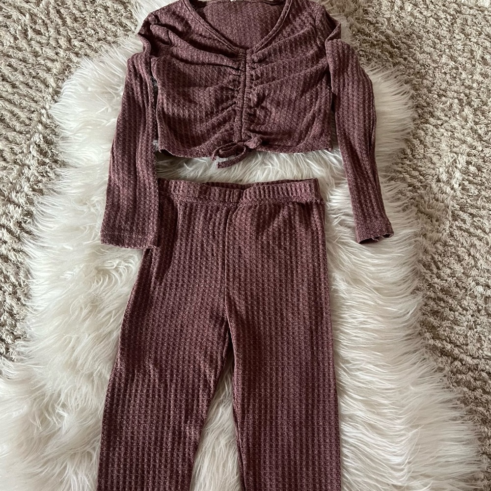 Girls 2 piece knit legging set